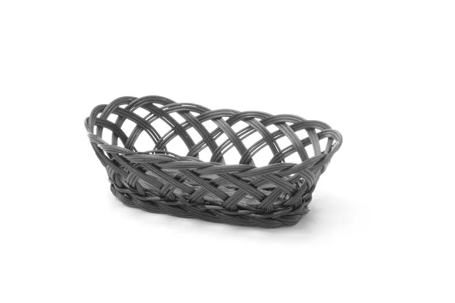 Koszyk pleciony, owalny, czarny, 225x130x55mm HENDI 426234