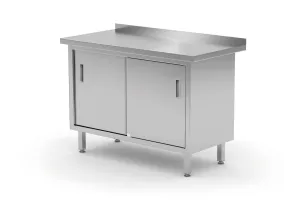 Stół przyścienny szafka z drzwiami suwanymi – spawany, Profi Line, 1600x600x850mm HENDI 811689