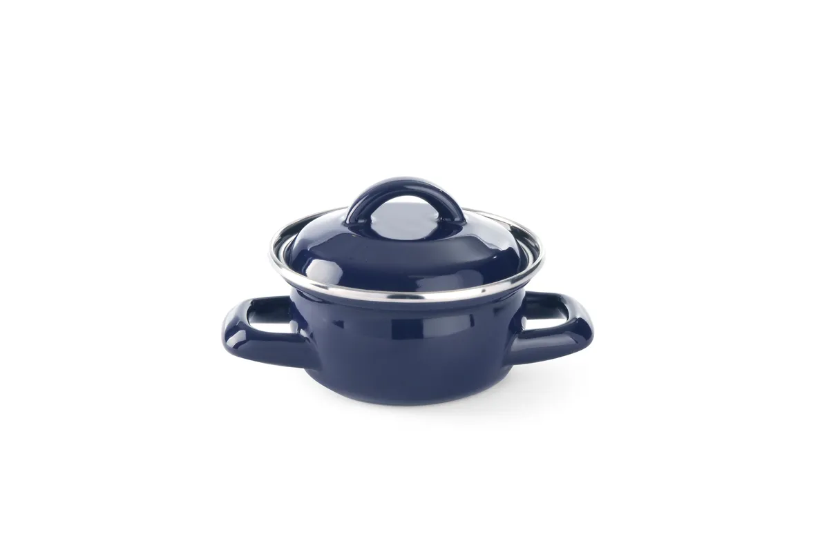 Garnek do zup i sosów z pokrywką, 0,3L, niebieski, ⌀115x90mm HENDI 625804