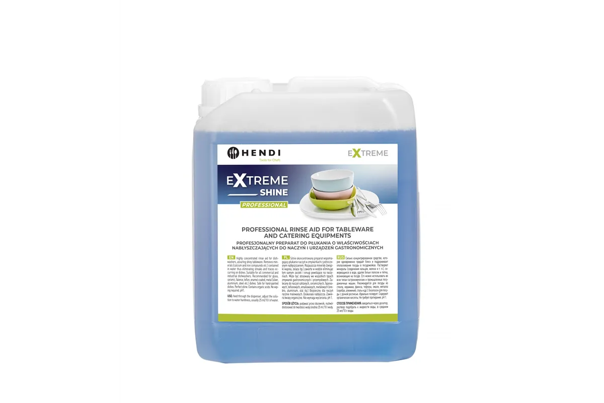 Extreme Shine Profesjonalny preparat do płukania nabłyszczającydo naczyń i urządzeń gastronomicznych 5 l HENDI 975022