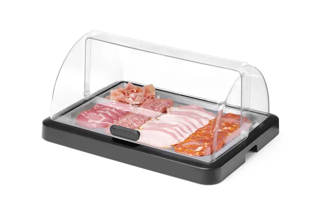 Pojedyncza witrynka chłodząca roll-top Duo UNIQ Pojedyncza czarny 460x355x220 Prostokątny HENDI 871805