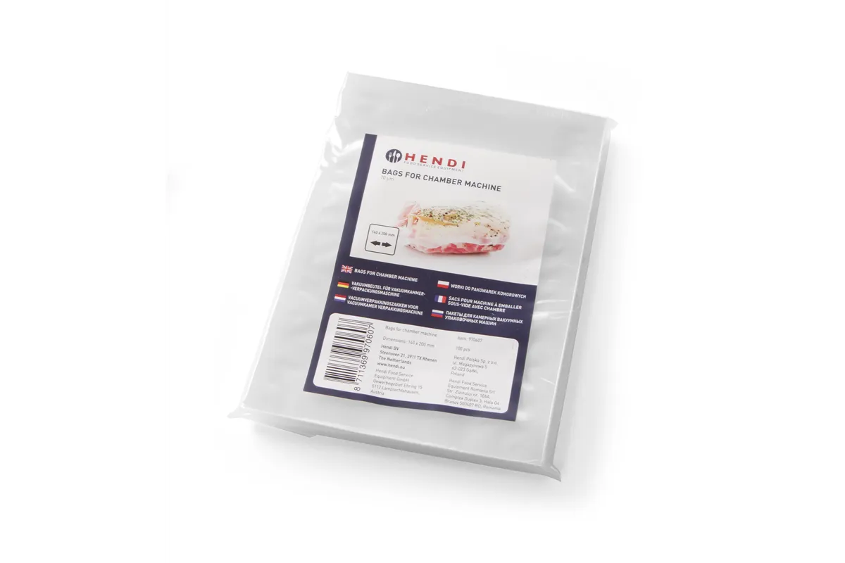 Worki do przechowywania produktów, do pakowarek komorowych, 100 szt., 230x160mm HENDI 970386