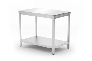 Stół centralny z półką – skręcany, głębokość 600 mm, Profi Line, 1000x600x850mm HENDI 811511