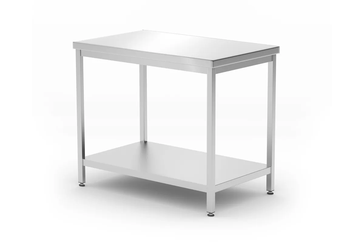 Stół centralny z półką – skręcany, głębokość 600 mm, Profi Line, 1000x600x850mm HENDI 811511
