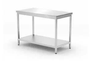 Stół centralny z półką – skręcany, głębokość 600 mm, Profi Line, 1200x600x850mm HENDI 811528