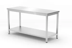 Stół centralny z półką – skręcany, głębokość 600 mm, Profi Line, 1600x600x850mm HENDI 811542