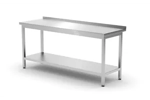 Stół przyścienny z półką – skręcany, głębokość 600 mm, Profi Line, 1800x600x850 mm, 1800x600x850mm HENDI 811504