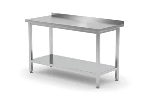 Stół przyścienny z półką – skręcany, głębokość 600 mm, Profi Line, 1000x600x850 mm, 1000x600x850mm HENDI 811467