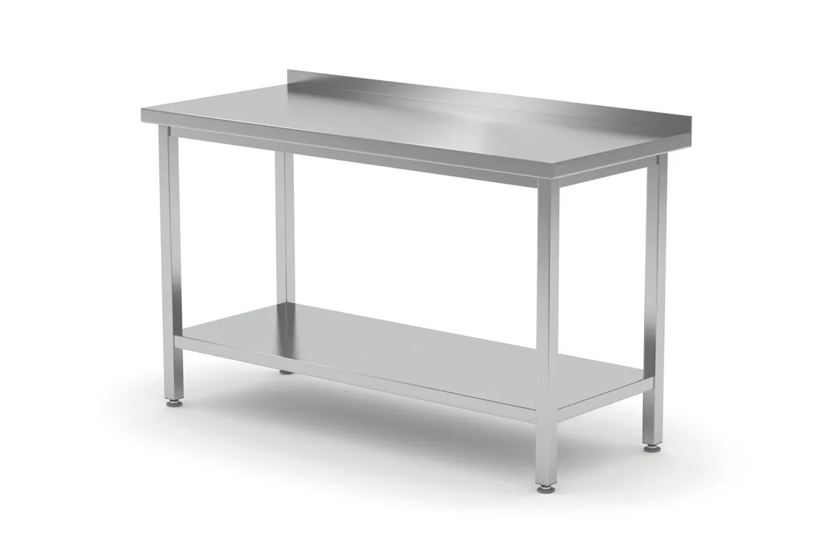 Stół przyścienny z półką – skręcany, głębokość 600 mm, Profi Line, 1000x600x850 mm, 1000x600x850mm HENDI 811467