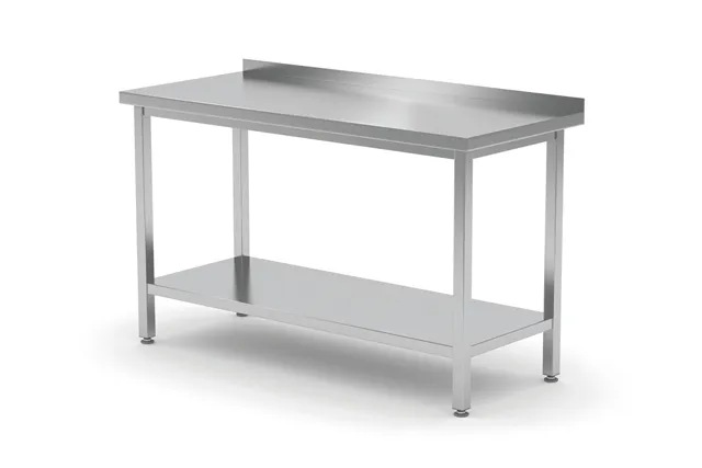 Stół przyścienny z półką – skręcany, głębokość 600 mm, Profi Line, 1000x600x850 mm, 1000x600x850mm HENDI 811467