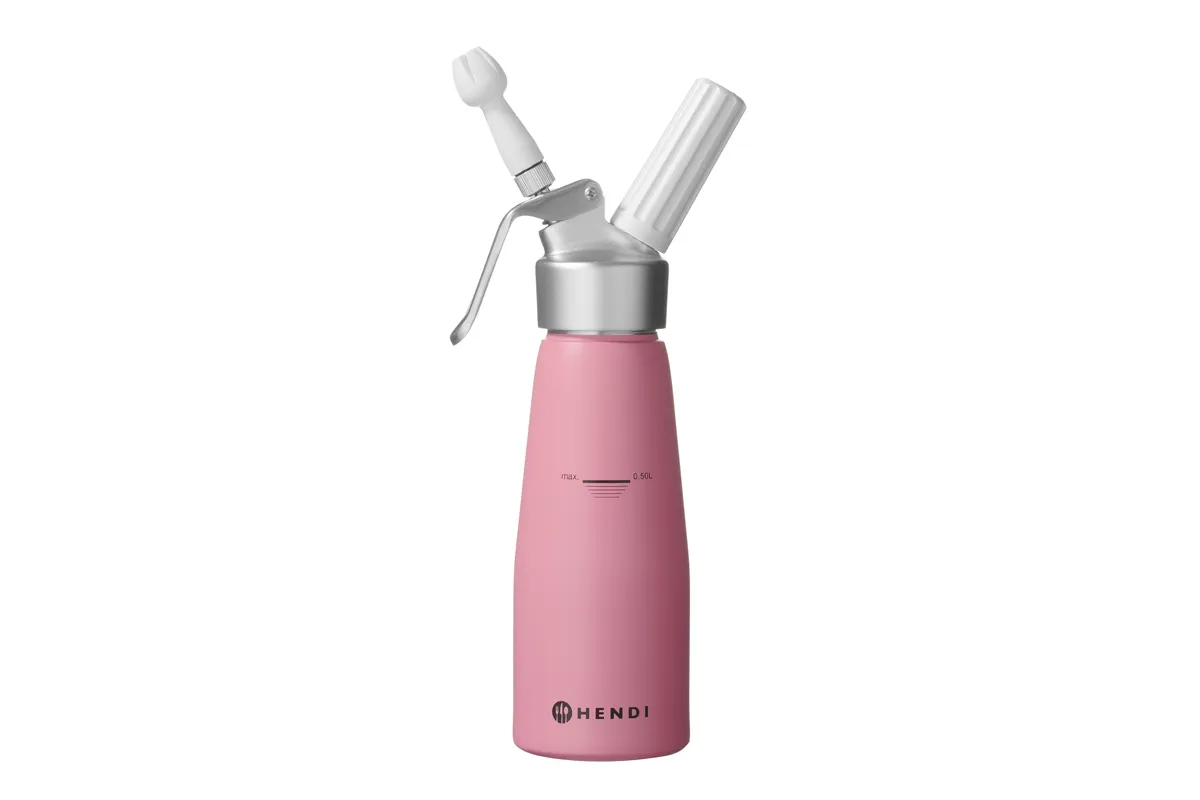 Syfon do bitej śmietany, 0,5L, Pastelowy różowy, ⌀80x260mm HENDI 975886