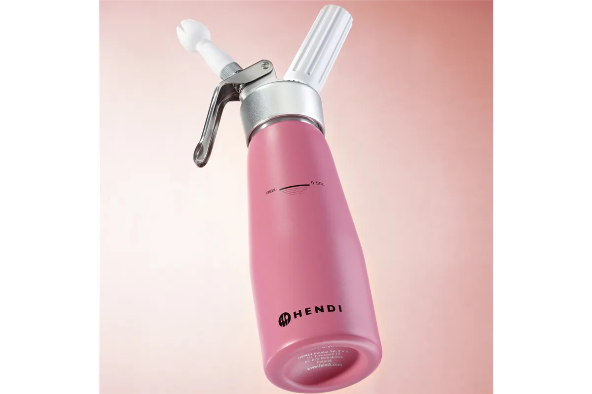 Syfon do bitej śmietany, 0,5L, Pastelowy różowy, ⌀80x260mm HENDI 975886
