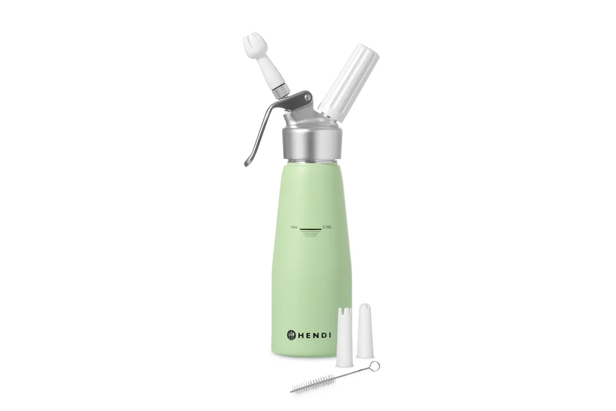 Syfon do bitej śmietany, 0,5L, Pistacjowy, ⌀80x260mm HENDI 975879