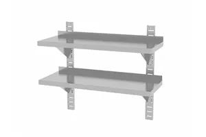 Półka wisząca przestawna, podwójna, z 2 konsolami, 800x300x600mm HENDI 811771