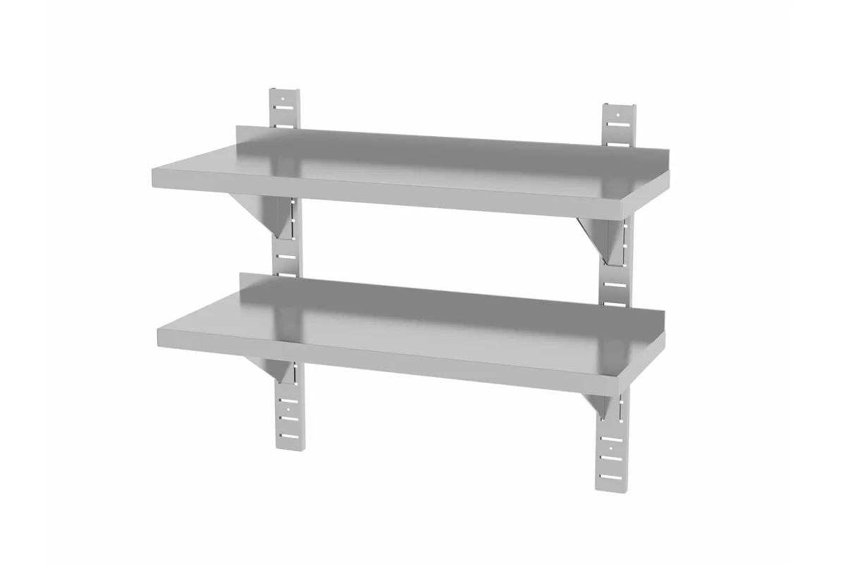 Półka wisząca przestawna, podwójna, z 2 konsolami, 800x300x600mm HENDI 811771