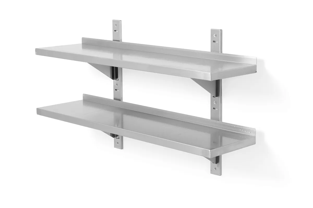 Półka wisząca przestawna, podwójna, z 2 konsolami, 1000x300x600mm HENDI 811726