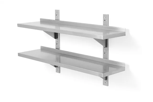 Półka wisząca przestawna, podwójna, z 2 konsolami, 1000x300x600mm HENDI 811726