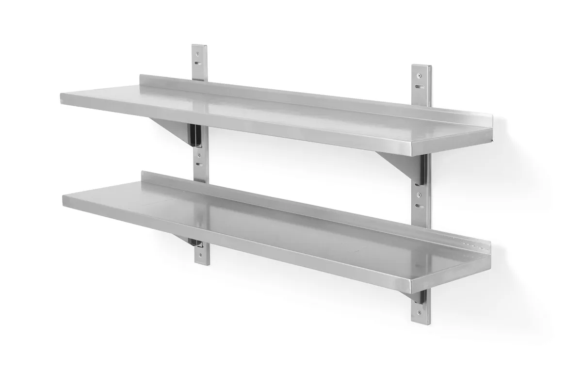 Półka wisząca przestawna, podwójna, z 2 konsolami, 1200x300x600mm HENDI 811733