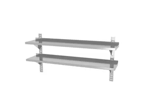 Półka wisząca przestawna, podwójna, z 2 konsolami, 1400x300x600mm HENDI 811740