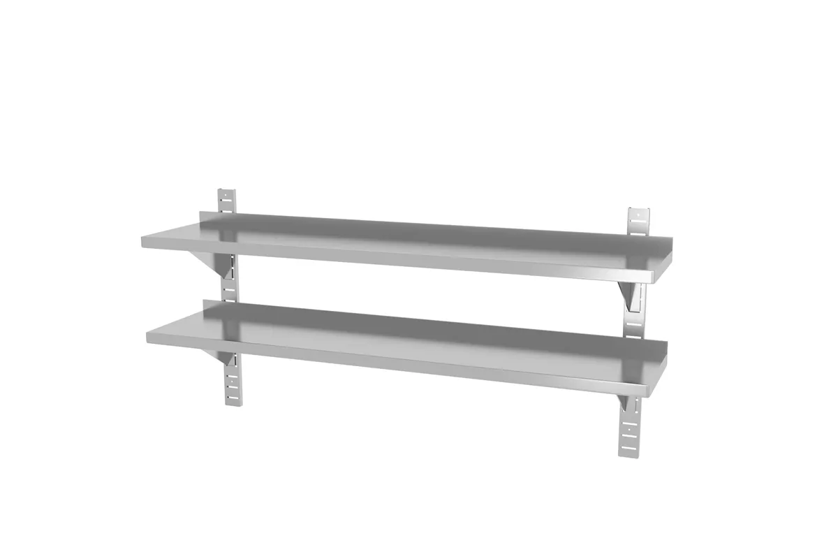 Półka wisząca przestawna, podwójna, z 2 konsolami, 1400x300x600mm HENDI 811740
