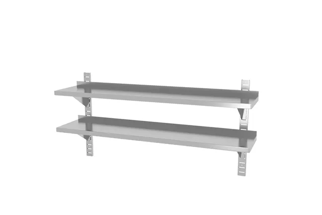 Półka wisząca przestawna, podwójna, z 2 konsolami, 1400x300x600mm HENDI 811740