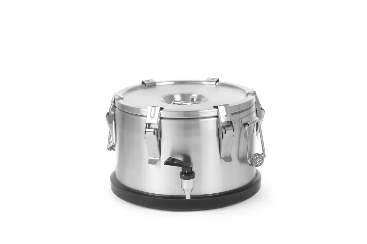 Termos do transportu żywności – z kranem, Profi Line, 10L, srebrny, ⌀330x220mm HENDI 710128