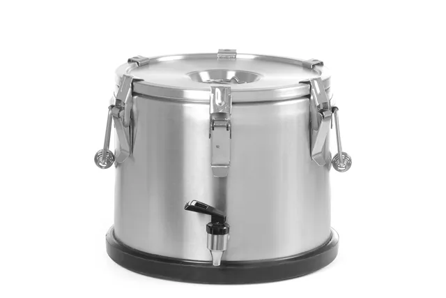 Termos do transportu żywności – z kranem, Profi Line, 15L, srebrny, ⌀330x280mm HENDI 710135