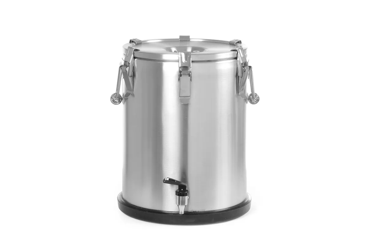 Termos do transportu żywności – z kranem, Profi Line, 25L, srebrny, ⌀330x430mm HENDI 710234