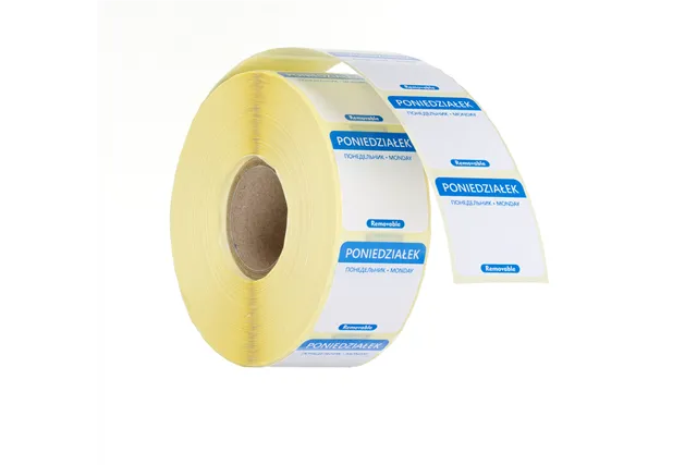 Etykiety Food Safety na każdy dzień tygodnia – wielorazowe, Poniedziałek, niebieski, 1000 szt., 25x25mm HENDI 850077