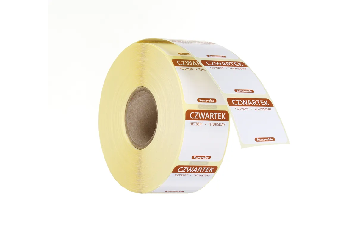 Etykiety Food Safety na każdy dzień tygodnia – wielorazowe, Czwartek, brązowy, 1000 szt., 25x25mm HENDI 850107