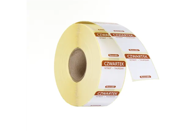 Etykiety Food Safety na każdy dzień tygodnia – wielorazowe, Czwartek, brązowy, 1000 szt., 25x25mm HENDI 850107