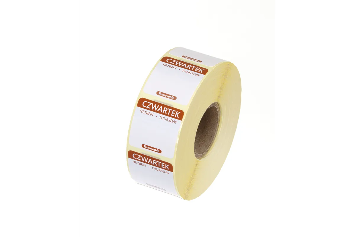 Etykiety Food Safety na każdy dzień tygodnia – wielorazowe, Czwartek, brązowy, 1000 szt., 25x25mm HENDI 850107