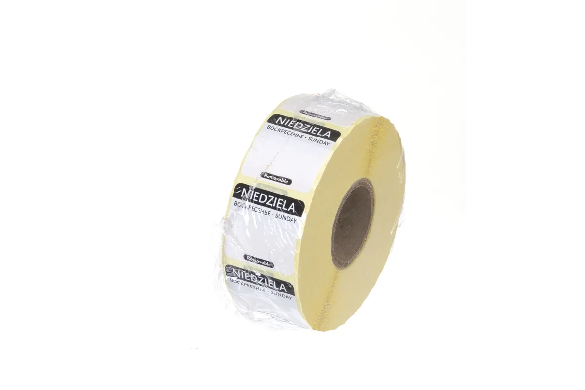 Etykiety Food Safety na każdy dzień tygodnia – wielorazowe, Niedziela, czarny, 1000 szt., 25x25mm HENDI 850138