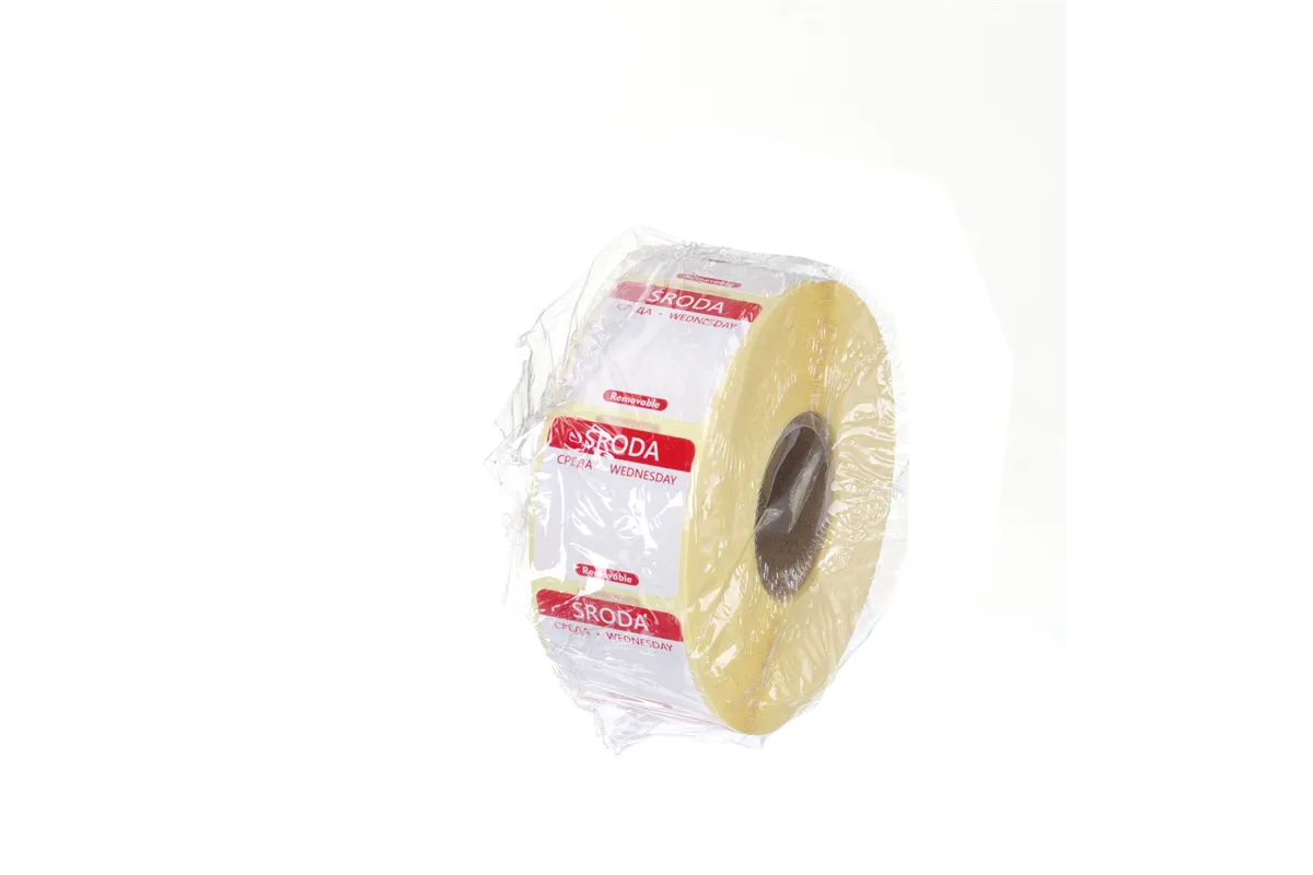 Etykiety Food Safety na każdy dzień tygodnia – wielorazowe, Środa, czerwony, 1000 szt., 25x25mm HENDI 850091