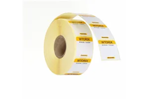 Etykiety Food Safety na każdy dzień tygodnia – wielorazowe, Wtorek, żółty, 1000 szt., 25x25mm HENDI 850084