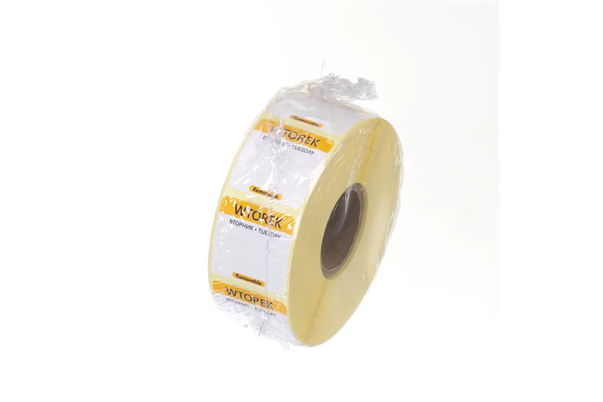 Etykiety Food Safety na każdy dzień tygodnia – wielorazowe, Wtorek, żółty, 1000 szt., 25x25mm HENDI 850084