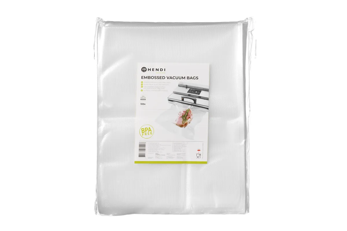 Worki moletowane do gotowania sous vide, do pakowarek listwowych i komorowych, 100 szt., 300x400mm HENDI 971413