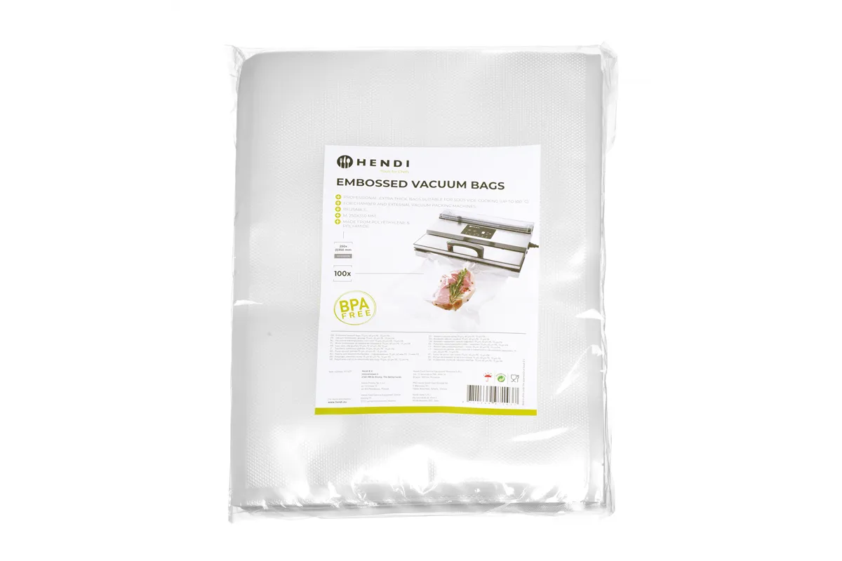 Worki moletowane do gotowania sous vide, do pakowarek listwowych i komorowych, 100 szt., 250x350mm HENDI 971437