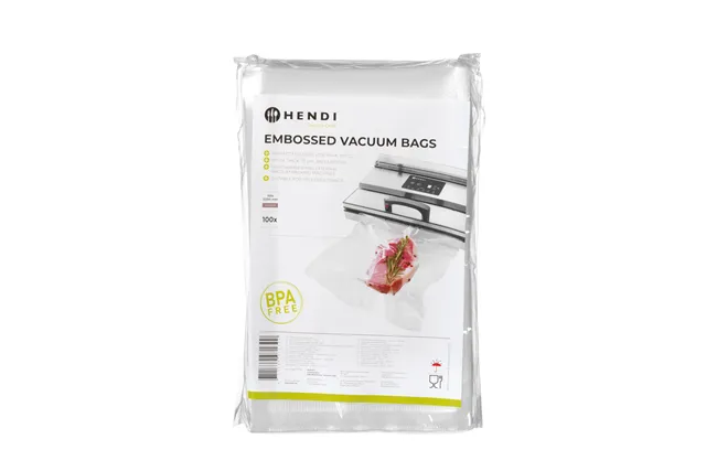 Worki moletowane do gotowania sous vide, do pakowarek listwowych i komorowych, 100 szt., 150x250mm HENDI 971390