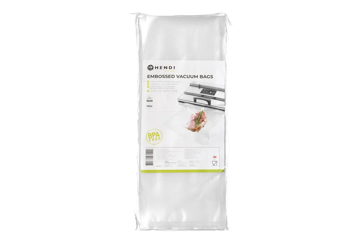 Worki moletowane do gotowania sous vide, do pakowarek listwowych i komorowych, 100 szt., 150x400mm HENDI 971420