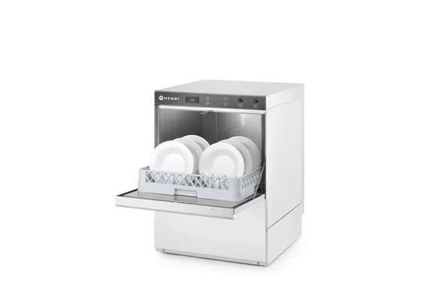 Zmywarka do naczyń 50x50 – sterowana elektromechanicznie, z dozownikiem detergentu, 230V/3600W, 600x570x830mm HENDI 230237