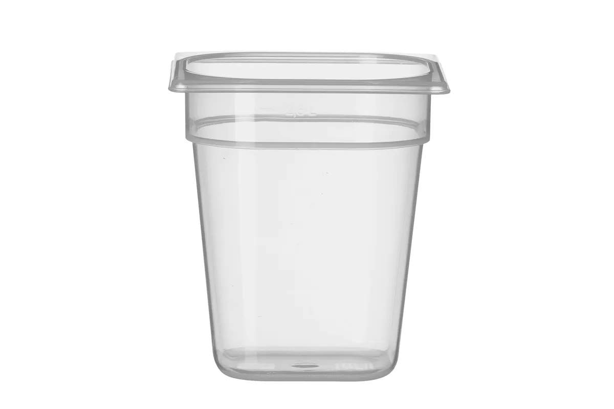 Pojemnik GN 1/6 z polipropylenu, Profi Line, GN 1/6, 2,5L, transparentny, 176x162x200mm HENDI 880401