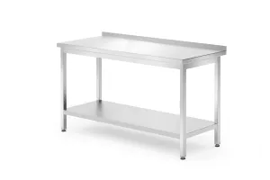 Stół przyścienny z półką – skręcany, głębokość 700 mm, Profi Line, 1400x700x850 mm, 1400x700x850mm HENDI 812747