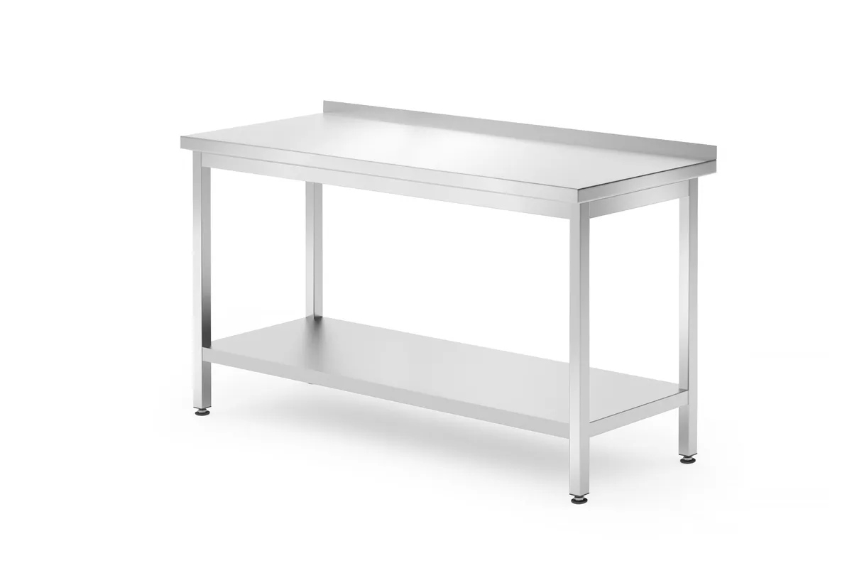 Stół przyścienny z półką – skręcany, głębokość 700 mm, Profi Line, 1400x700x850 mm, 1400x700x850mm HENDI 812747