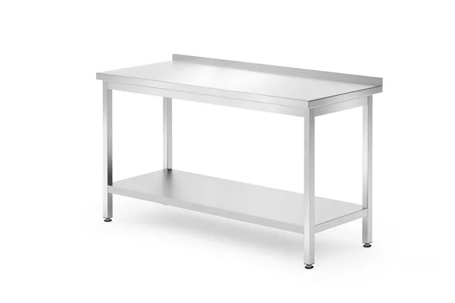 Stół przyścienny z półką – skręcany, głębokość 700 mm, Profi Line, 1400x700x850 mm, 1400x700x850mm HENDI 812747