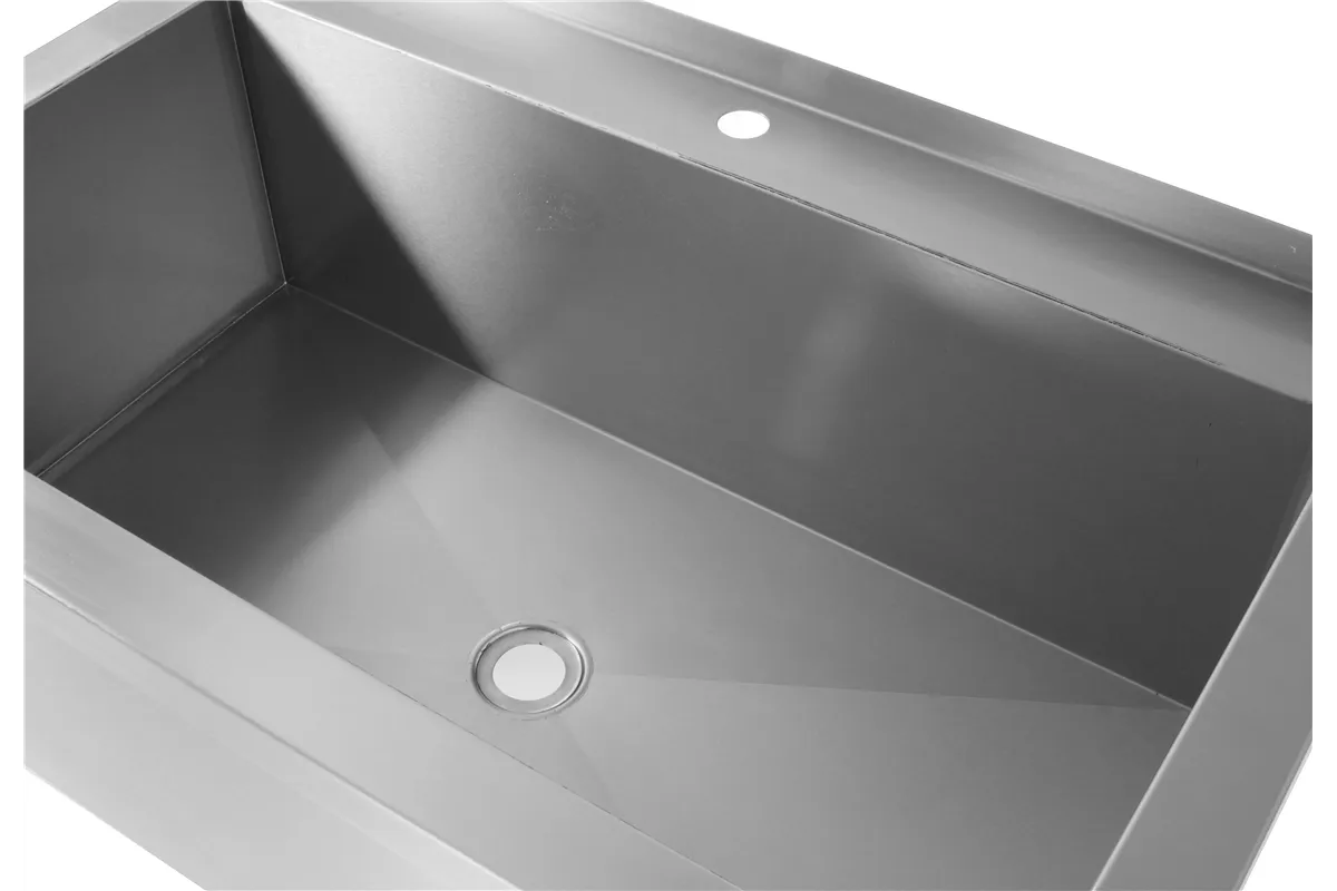 Stół z basenem – spawany, jednokomorowy, głębokość 700 mm, wysokość komory 300 mm, Profi Line, 1000x700x850mm HENDI 812860
