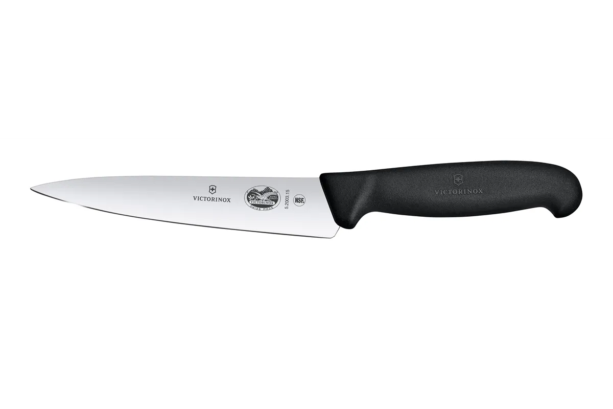 Nóż kuchenny z szerokim ostrzem, czarny, 284mm Victorinox 5.2003.15