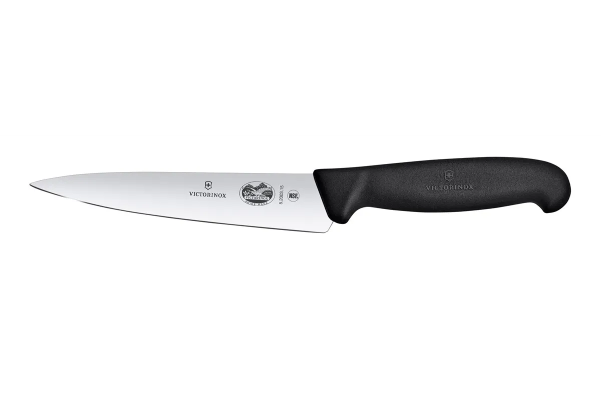 Nóż kuchenny z szerokim ostrzem, czarny, 284mm Victorinox 5.2003.15