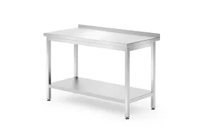 Stół przyścienny z półką – skręcany, głębokość 700 mm, Profi Line, 1200x700x850 mm, 1200x700x850mm HENDI 812730