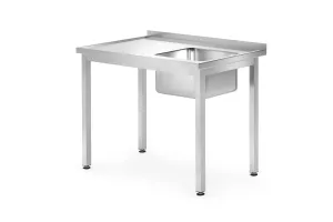 Stół ze zlewem – skręcany głębokość 700 mm Profi Line Lokalizacja komory - po prawej 1000x700x850 mm 1000x700x850 HENDI 812884